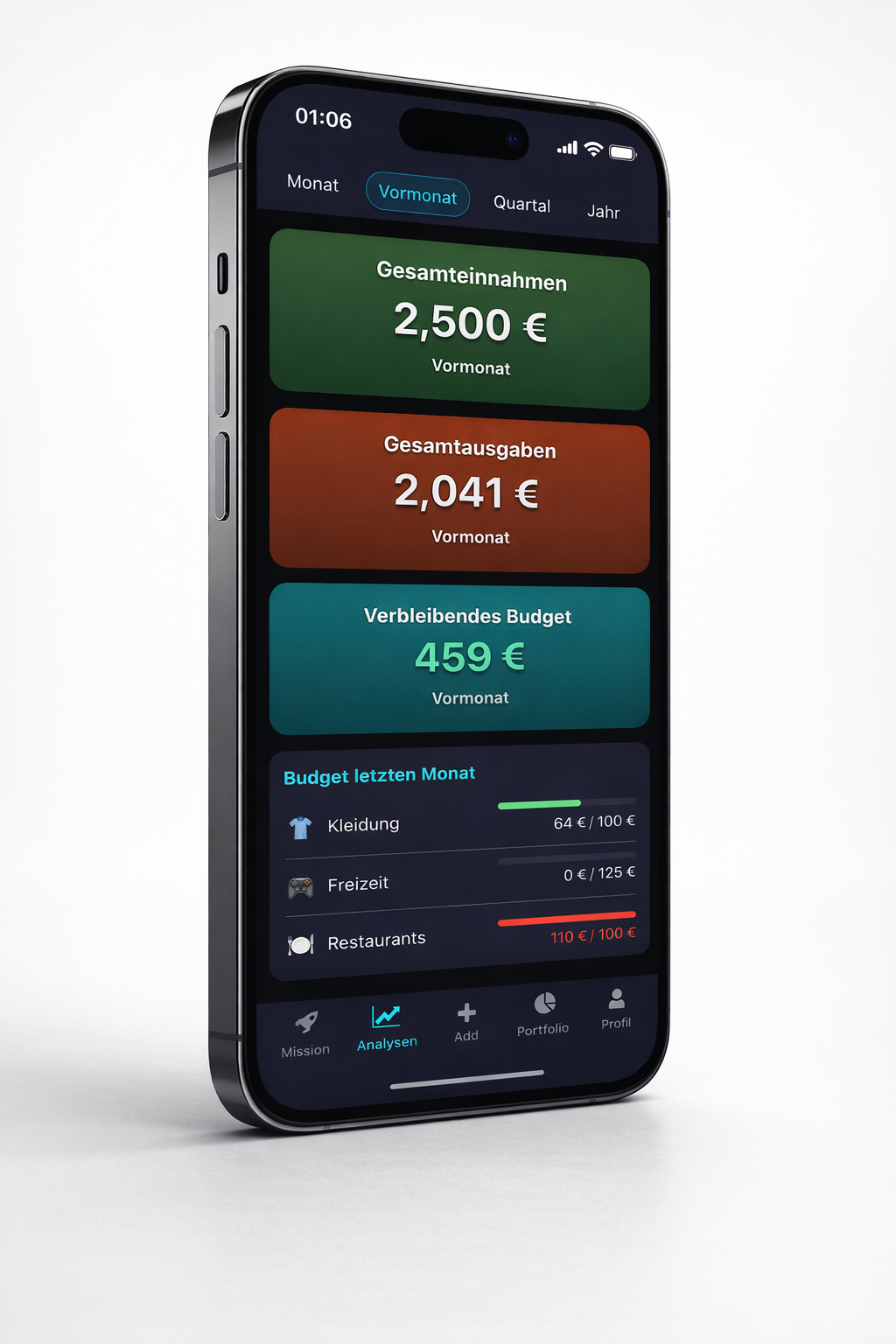 ForFuture app – income, expenses and budget overview