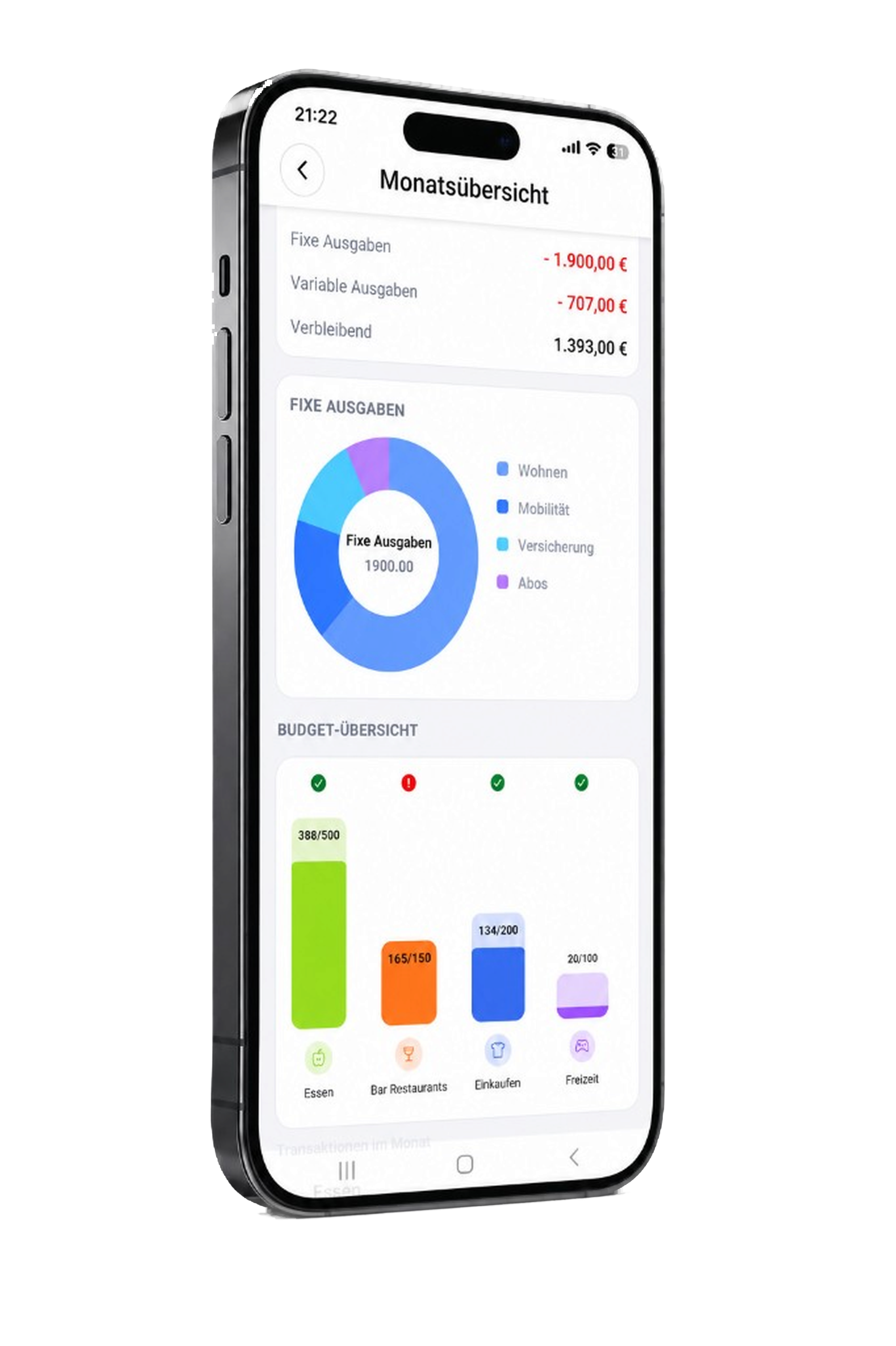 ForFuture App — Monatsübersicht auf dem Smartphone